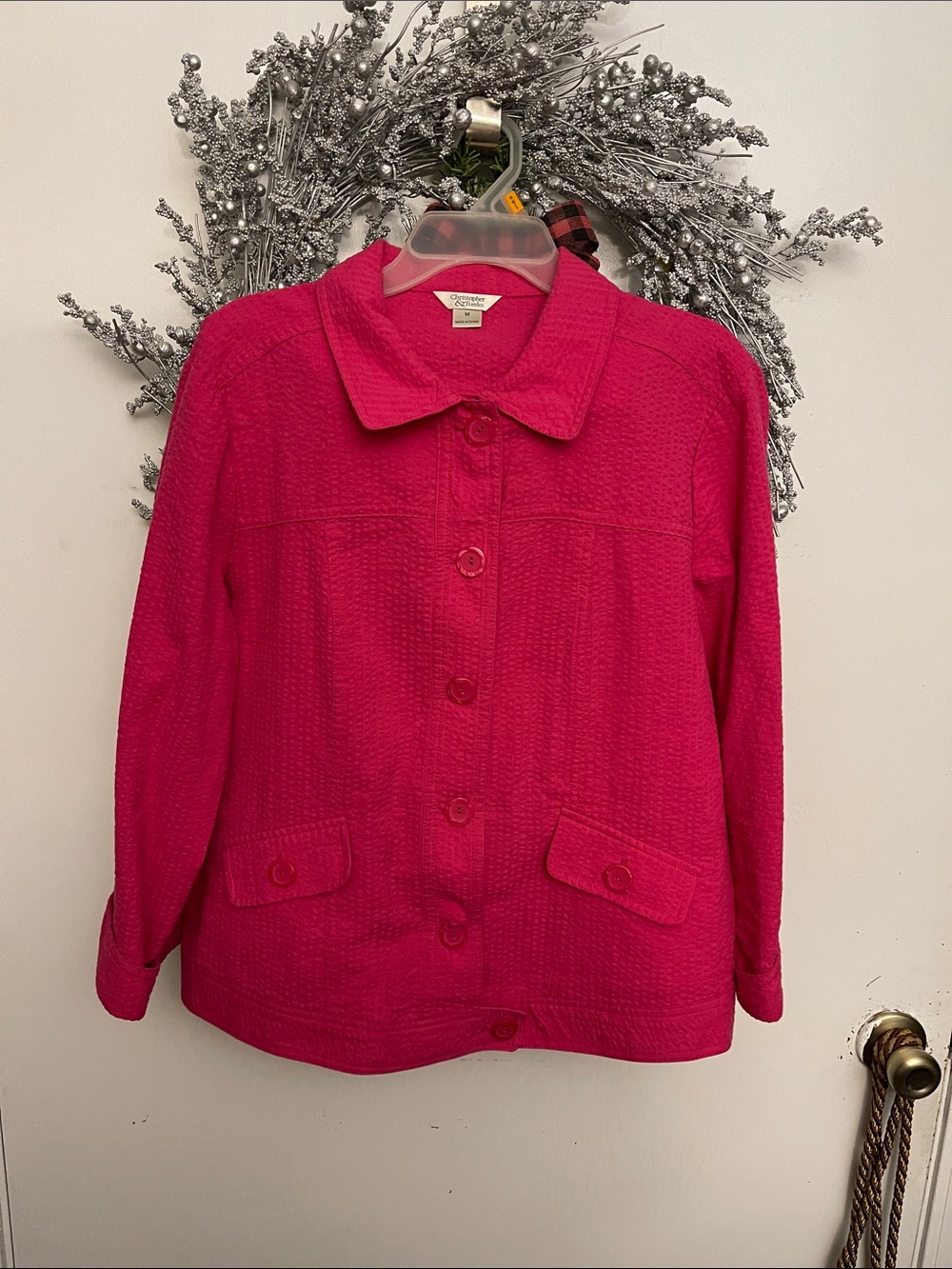 Christopher & Banks Hot Pink Button-Front Jacket